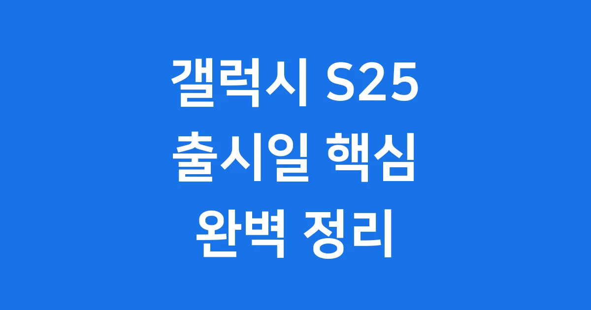갤럭시S25출시일