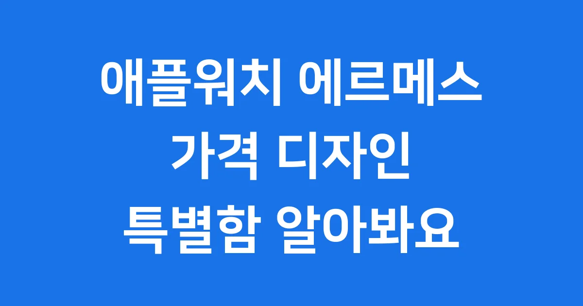애플워치 에르메스 가격과 특별한 점 알아봐요