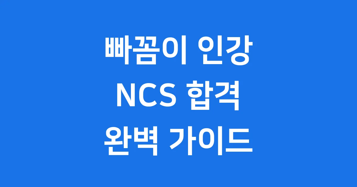 공기업 NCS 인적성 시험 대비 빠꼼이 인강